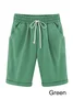Casual Solid Cotton-blend Gathered Vacation Pant